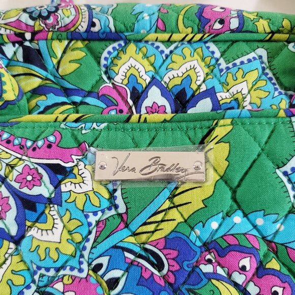 NWT Vera Bradley Bowler Bag w/ Coin Purse Green Purse Discontinued Retired Rare - Picture 4 of 5
